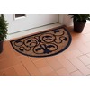 HomeRoots 18" X 30" Beige and Black Rubber and Coir Outdoor Semi Circle Door Mat - 2 of 4