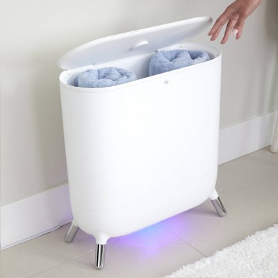Large White and Blue SpaStudio Towel Warmer with Aromatherapy