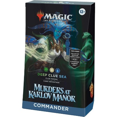 Magic the Gathering Magic: The Gathering Murders at Karlov Manor Commander Deck - Deep Clue Sea (100-Card Deck, 2-Card Collector Booster Sample Pack +