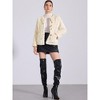 Allegra K Women's Faux Fur Cropped Fluffy Toggle Short Jackets - 2 of 4