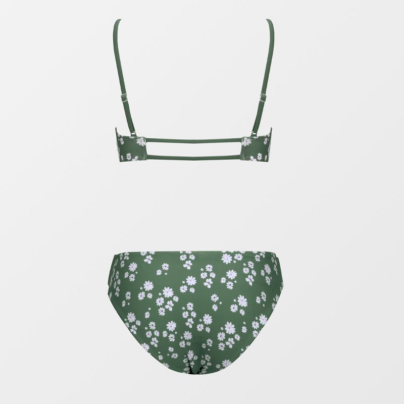 Women's Floral Cut-Out Bralette & Reversible Bottoms Bikini Set Swimsuit - Cupshe, 3 of 9