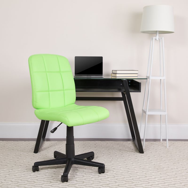 Emma and Oliver Mid-Back Green Quilted Vinyl Swivel Task Office Chair, 2 of 12