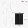Stead Square Fluted Accent Side Table - Pedestal Drink Table with Solid Wood X-Base and Wood Veneer Top (Blackened Oak) - 2 of 4