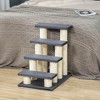 PawHut Cat Tree with 4 Stair Steps for High Beds Couch, Cute Cat Tree for Indoor Cats Dogs w/ Sisal Scratching Post, Climbing, Playing, Gray - image 2 of 4