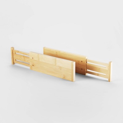 mDesign Bamboo Drawer Organizers (Set of 2)