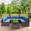 FIONECA 6-Piece Patio Furniture Set ¨C PE Wicker Barrel-Style Sofa with Blue Cushions - 3 of 4