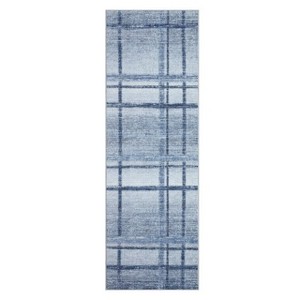 Washable Modern Geometric Rug Non Slip Low Pile Rug Soft Contemporary Throw Floor Cover Foldable Indoor Carpet for Living Room Bedroom Playroom - 1 of 4