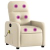 vidaXL Massage Recliner Chair Cream Fabric - 2 of 4