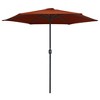 vidaXL Aluminum Outdoor Umbrella, UV Protection Parasol, Crank Mechanism, Anti-fade Polyester Cover, Stable and Durable, 106.3" x 96.9", Terracotta - 2 of 4