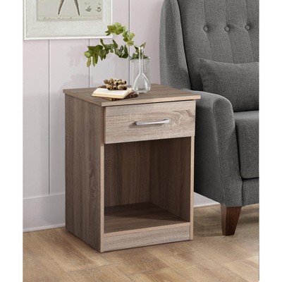 Lindsey Sandalwood 1-Drawer Nightstand with Open Shelf