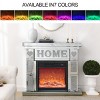 Coolbibila Modern Indoor Silver Diamond Mirrored Electric TV Fireplace Cabinet,Freestanding Home Office Fireplace with Remote Control and Finish - 3 of 4