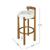 Barstools Set of 2 for Kitchen Island, Walnut Frame Barstools with Cushion, Low Back Modern Counter Chairs-Maison Boucle - 4 of 4