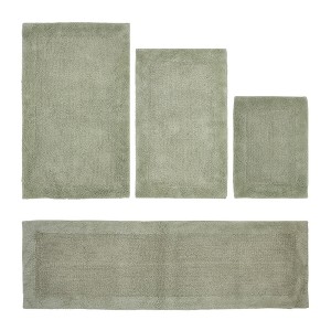 Edge Bath Rug 100% Premium Cotton Ultra-Soft Water Absorbent Tufted Solid Reversible 4 Piece Bathroom Rug Set for Machine Washable Bathmat - 1 of 2