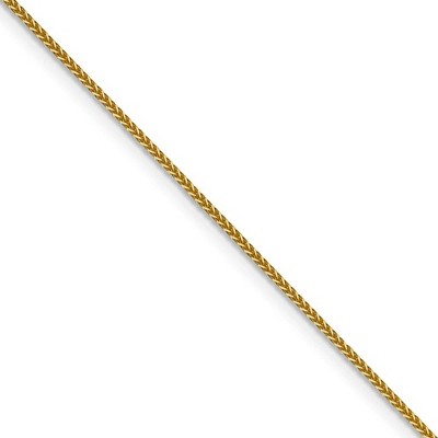 Black Bow Jewelry 1mm 14k Yellow Gold Solid Square Wheat Chain Necklace