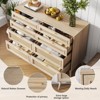 8 Drawer Double Dresser, Clothes Storage Cabinet Organizer, Natural Oak - 4 of 4