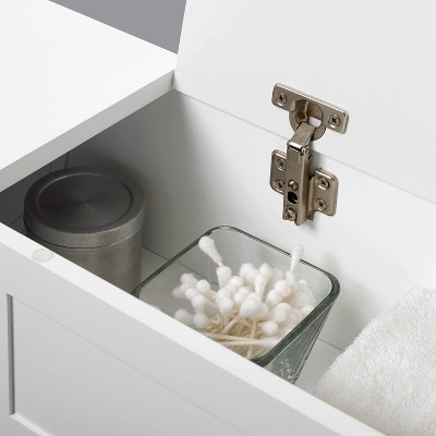 White Adjustable Over-the-Toilet Storage Cabinet with Doors