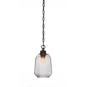 Toltec Lighting Rocklin 1 - Light Pendant in  Matte Black with 6.25" Smoke Shade - 1 of 1