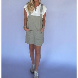 Women's Levi Striped Denim Overall - BUCKETLIST S - 1 of 4