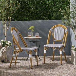 PAGED Outdoor Dining Chairs Modern Patio Chairs with Aluminum Frame and Wicker Wrappings for Backyard, Garden, Poolside - 1 of 4