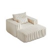 62.5-Inch Corduroy Sofa Lounger with Detachable Footrest - Ready to Use, Plush Sleeper Chair for Indoor Living & Bedroom - 2 of 4