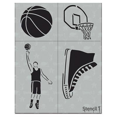 Stencil1 Basketball Multipack 4ct - Stencil 8.5" x 11"