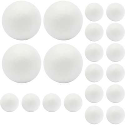 Bright Creations 20 Pack Foam Balls for Art and Crafts Supplies, Decor (White, 6 in, 3 in)
