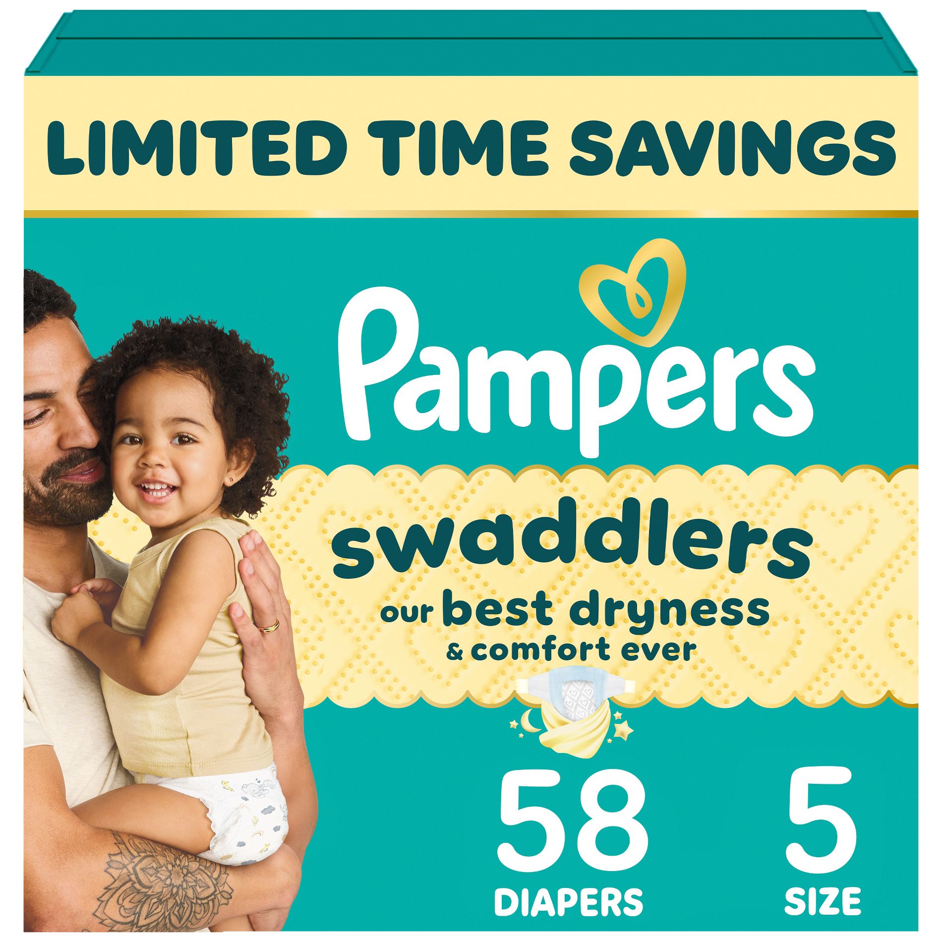 Pampers Swaddlers Sensitive Disposable Diapers - Size 5 - 58ct
