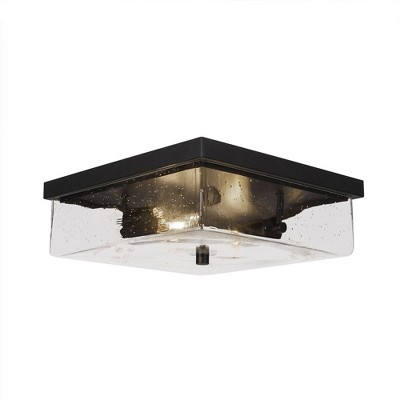 Toltec Lighting Nouvelle 2 - Light Flush Mount in  Espresso with 13" Clear Bubble Shade