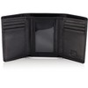 Men's Leather Trifold Wallet with Airtag Holder and RFID Blocking (Black) - 2 of 4