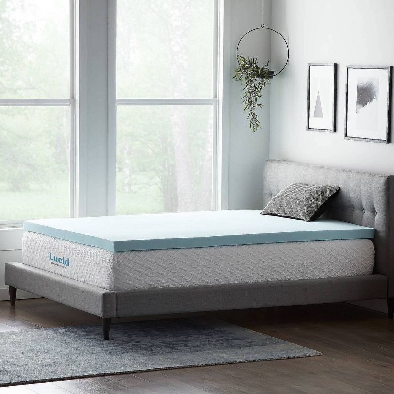 Comfort Collection 3" Gel and Aloe Infused Memory Foam Mattress Topper - Lucid, 6 of 14