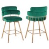 PAGED 180°Swivel Bar Stools Set of 2, Upholstered Counter Stools with Tiered Backrest and Metal Legs for Kitchen Island, Dining Room - 4 of 4