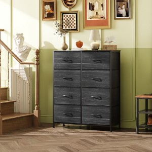 Tall 8-Drawer Fabric Dresser, Storage Tower with Fabric Bins, Double Chest of Drawers Organizer, - 1 of 4