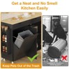 Kitchen Island Cart with Trash Can, Kitchen Island with Drop Leaf, Kitchen Rolling Island with Towel Rack, Trash Can Mobile Island Table for Kitchen - 3 of 4