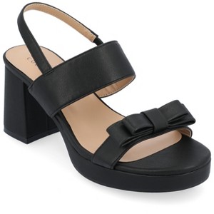 Journee Collection Womens Brookan Sling Back Covered Block Heel Platform Sandals - 1 of 4