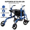 Rollator Walker for Seniors with Seat, 3 in 1 Walker Wheelchair Combo with 8¡± Non-Slip Wheels Reversible Backrest Detachable Footrests - 4 of 4