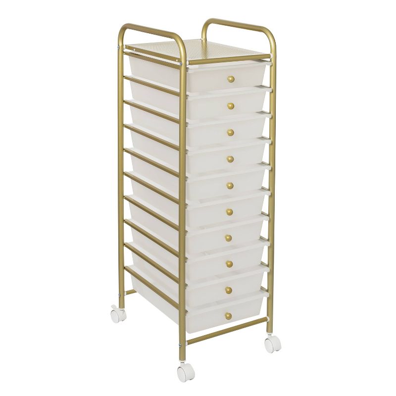 Honey-Can-Do 10 Drawer Rolling Cart Gold, 2 of 10