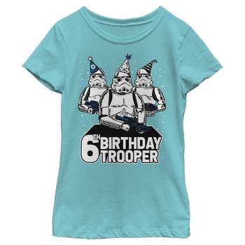 Girl's Star Wars Stormtrooper Party Hats Trio 6th Birthday Trooper T-Shirt