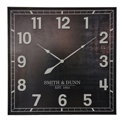 VIP Wood 36 in. Black Square Wall Clock