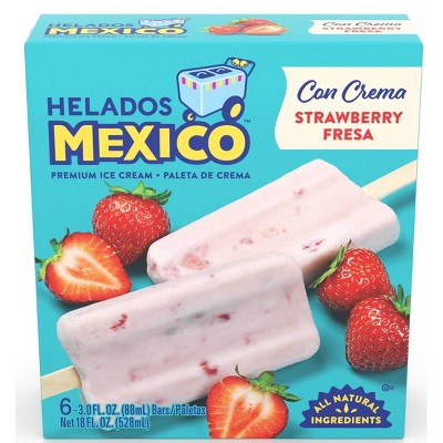 Helados Mexico Strawberry Ice Cream Bar - 6ct