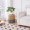 KTMBDW Ottoman Poufs, Natural Seagrass Pouffe, Hand Weave Round Footstool with Wood Frame, Sitting Braided Footrest for Living Room, Bedroom - 4 of 4