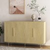 HDZNVF Wood Modern Buffet Cabinet with Storage, Fluted Sideboard Large Buffet with Adjustable Shelves - 2 of 4