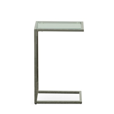 Chrome and Clear Glass Rectangular End Table, 26 in.