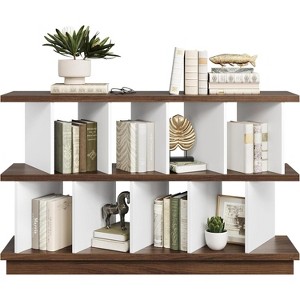 8 Cube Storage Shelf Organizer - Wood Low Bookshelf with 10 Removable Back Panels, Display Storage Bookcase for Living Room, Bedroom, Entrance Hall - 1 of 4