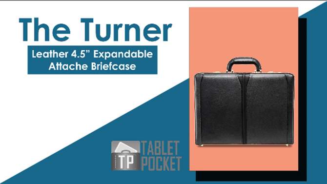 McKlein Turner Leather 4.  Expandable Attache Briefcase - Black, 2 of 10, play video