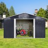 GDFStudio Jones Outdoor Metal Sliding Door Storage Shed with Window - 2 of 4