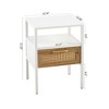Rattan Nightstand Set of 2, 15.75" Rattan End Table, Cane End Table with Drawer, Rattan Wood End Side Accent Table Nightstand with Solid Wood Legs W - 2 of 4