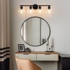 POWLIG 29.53-in 4-Light Matte Black Modern Dimmable Bathroom Transitional Vanity Light with Transparent Glass Shade - 3 of 4