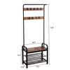 NicBex Rustic Hall Tree with Shoe Bench Entryway Bench & Coat Rack, 4-in-1 with 9 Hooks & Hanging Rod - 2 of 4
