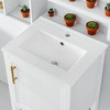 20" Bathroom Vanity with Ceramic Sink, Soft Closing Door, Storage Rack, Open Shelf, Solid Wood & MDF Construction for Small Bathrooms - 3 of 4