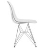 LeisureMod 5-Piece Dining Set, 35" Round Dining Table, White Iron, 4 Side Chair in Chrome - 3 of 4